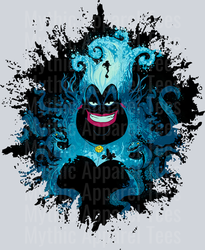 Ursula Disney villain 2 Dark Silhouette Color Splash Crystal Ball Vision