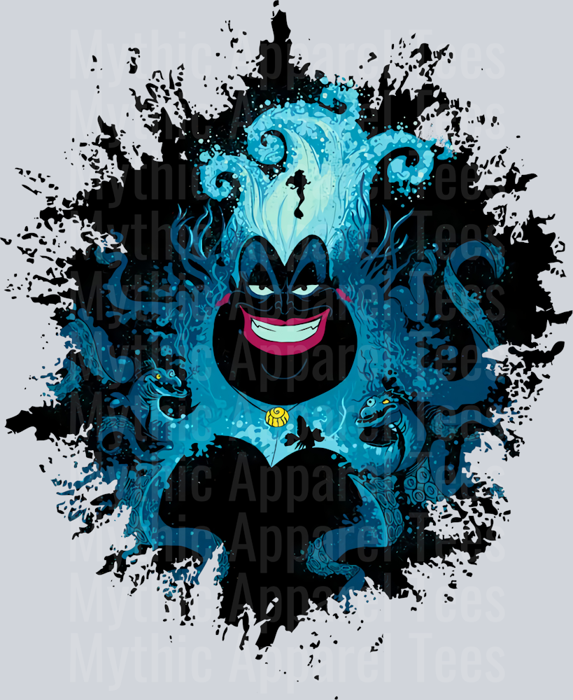 Ursula Disney villain 2 Dark Silhouette Color Splash Crystal Ball Vision