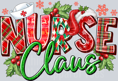 Nurse Claus Green Red and Pink