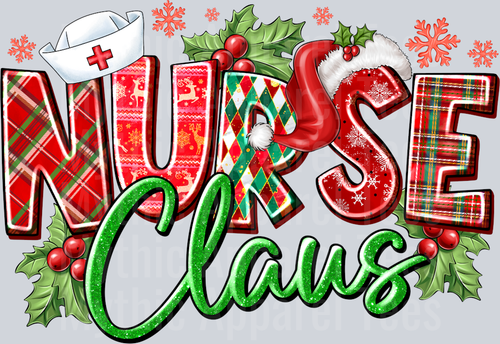 Nurse Claus Green Red and Pink