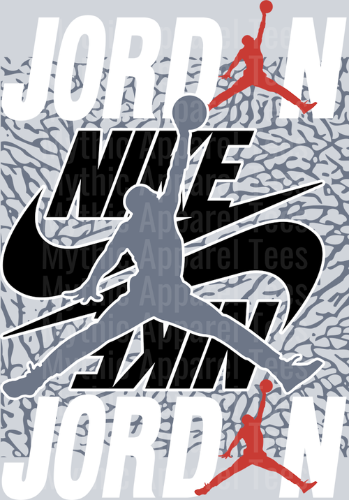 WHITE BLACK GREY Michael Jordan Chicago Bulls Jordans Nike DTF Michael Jordan Transfers