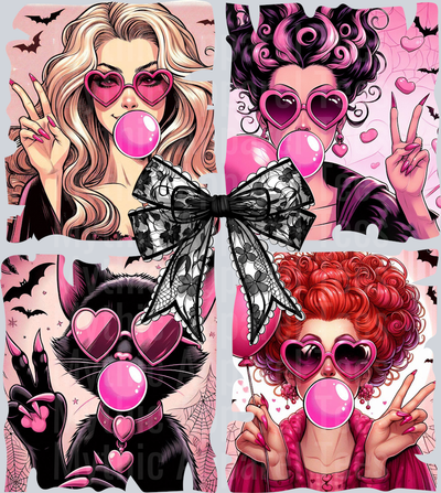 Sanderson Sisters Blowing Bubbles DTF Hocus Pocus Transfers