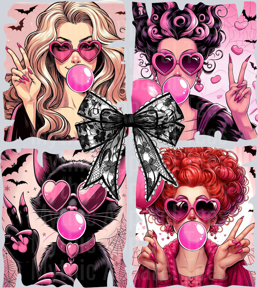 Sanderson Sisters Blowing Bubbles DTF Hocus Pocus Transfers