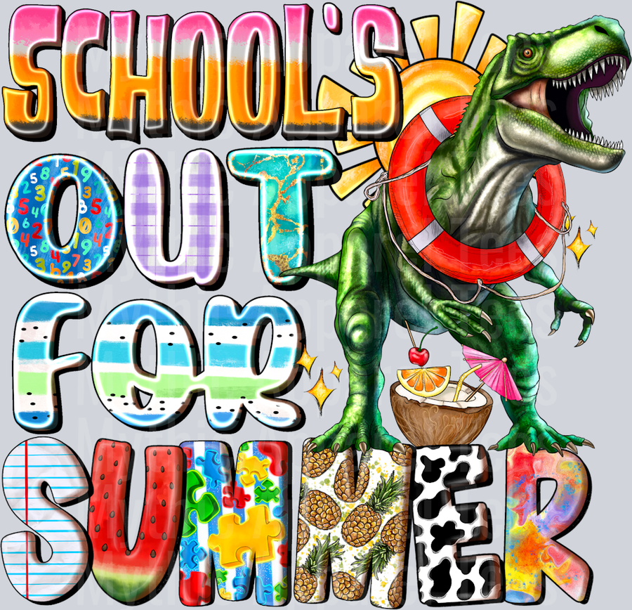 Schools Out For Summer Dinosaur