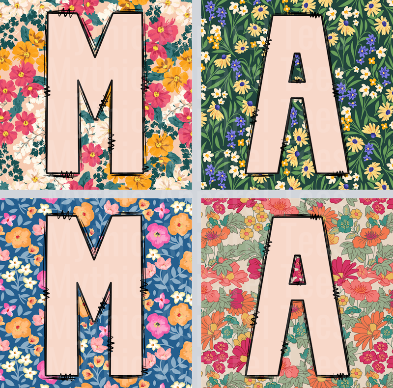 mama 42 Floral DTF MOM Transfers