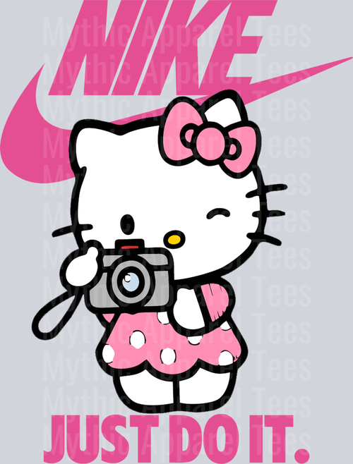 HELLO KITTY Camera JUST DO IT DTF Nike Transfers