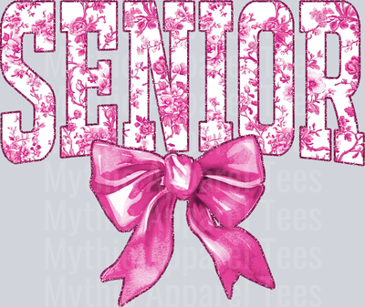 Light Pink Senior College Font Floral Senior Graduation Design