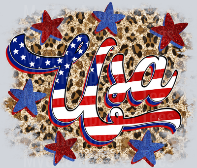 Usa Cheetah Stars and stripes 4th of July DTF Patriotic Transfers