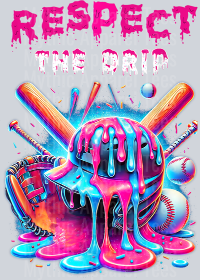 Baseball Drip Boys Ice Cream Drip Youth Respect The Drip DTF Baseball Transfers
