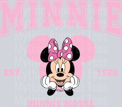 Minnie Mouse Pink words EST Classic Sweatshirt DTF Disney Transfers