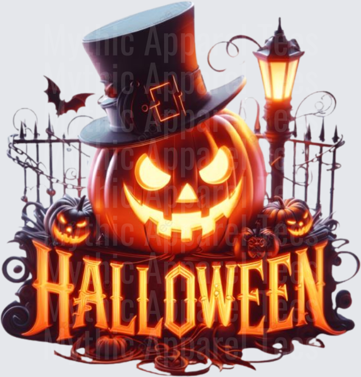 Halloween Gothic Witches Jack-O-Lantern Top Hat Iron Gate