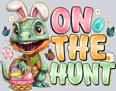 On The Hunt Dinosaur Easter Egg Hunter