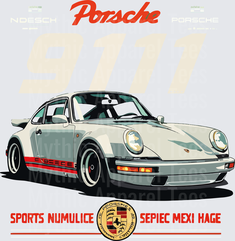 Drifting and Muscle Cars Porsche 911 Classic White Sports Car Illustration