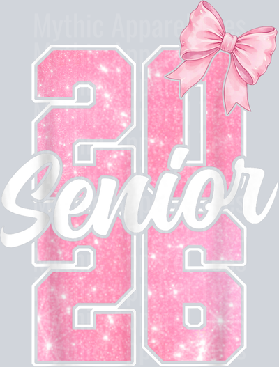 Senior 2026 Class of 2026 Coquette Pink Bow Graduation 2026 T-Shirt (3)