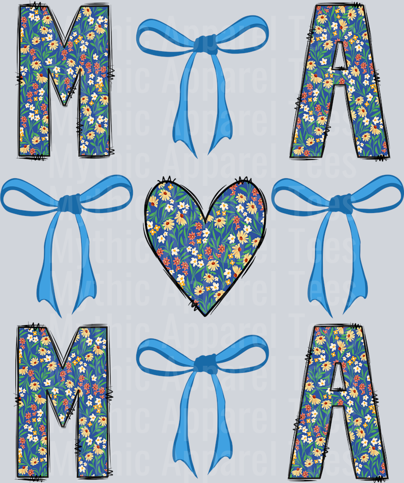 Mama 47 Blue bows DTF MOM Transfers