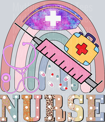 Nurse arch with shot DTF Nurse Transfers