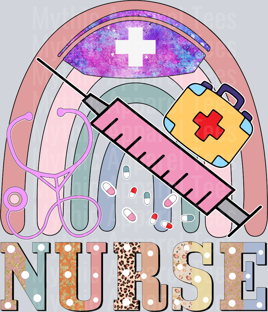 Nurse arch with shot DTF Nurse Transfers