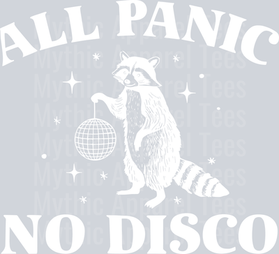 All Panic No Disco Raccoon with Disco ball White DTF Raccoon Transfers
