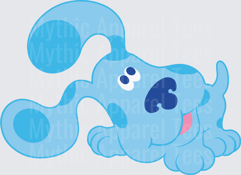Blues Clues Blue Playful Puppy Laying Down Curly Tail Pose
