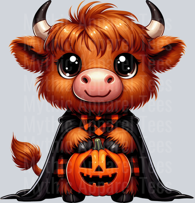 Cute cartoon halloween highland cow 21