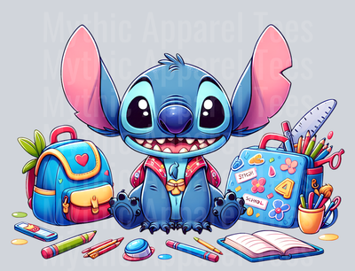 Stitch Back to School Transfer 11 DTF Stitch Back To School Transfers