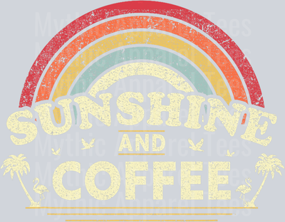 Sunshine and coffee rainbow coffee DTF Coffee Transfers