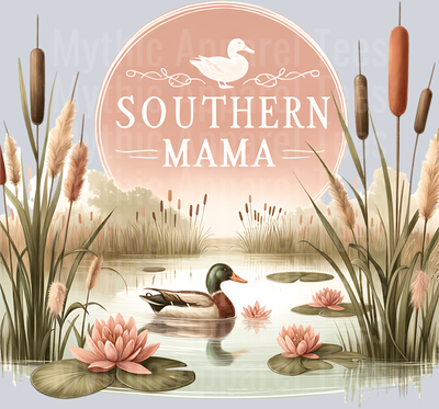 southern mama Duck with pond and pink DTF Southern Transfers