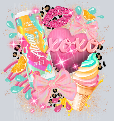 sherbet swirl XOXO Alani Energy Drink DTF Alani Drink Transfers