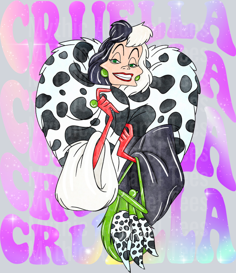 Cruella De Vil Disney Villain Stacked Name Disney