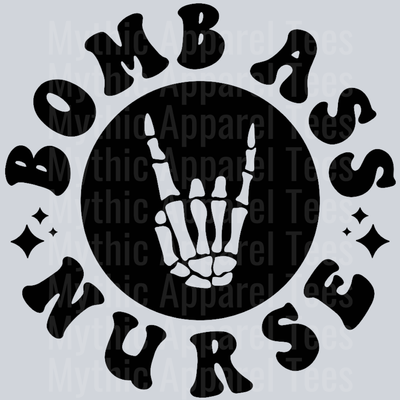 Somebodys Bomb Ass Nurse Pocket Design Wavey Retro Style Funny Shirt Design