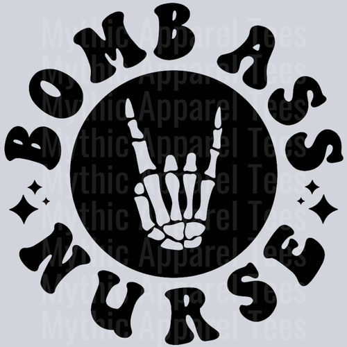 Somebodys Bomb Ass Nurse Pocket Design Wavey Retro Style Funny Shirt Design