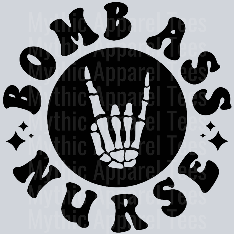 Somebodys Bomb Ass Nurse Pocket Design Wavey Retro Style Funny Shirt Design