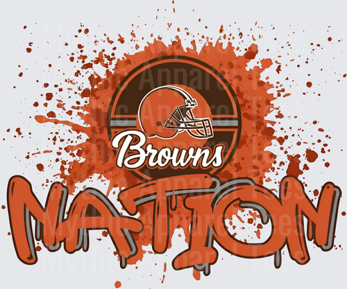 NFL Transfers Cleveland Browns Nation Paint Splatter Design