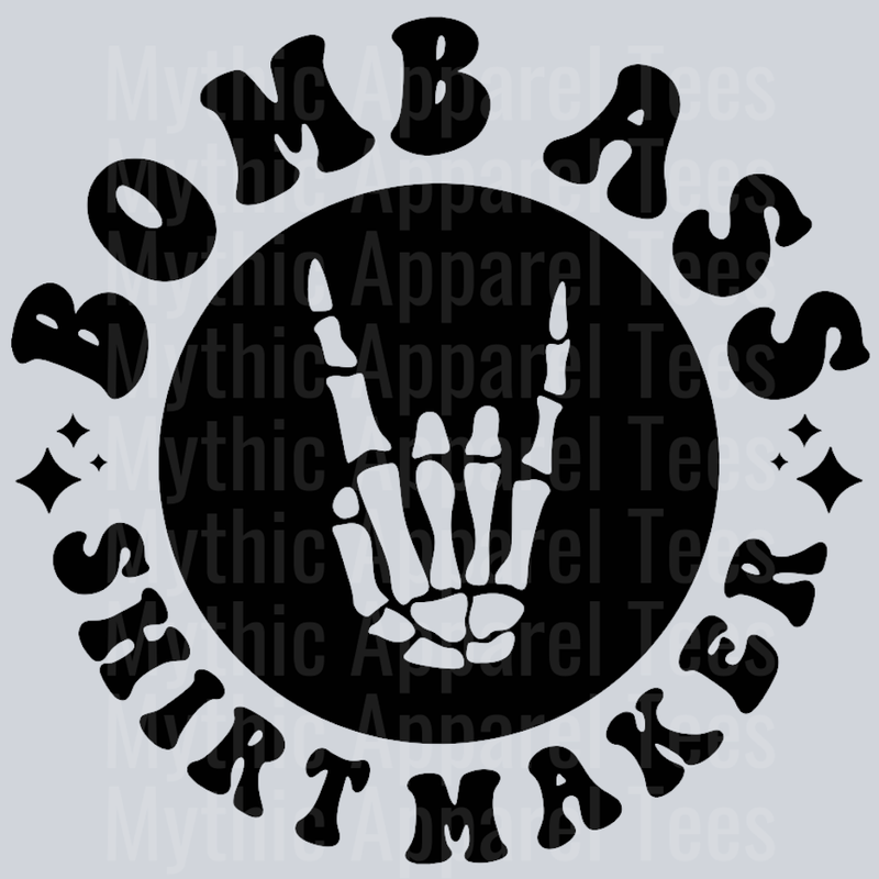 Bomb Ass Shirt Maker Pocket Design Wavey Retro Style Funny Shirt Design