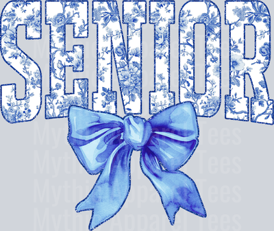 Light Blue Senior College Font Floral Senior Graduation Design