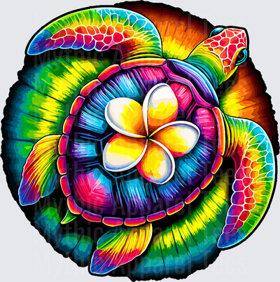 Tie-Dye Sea Turtle Hawaiian Summer Vacation Hippie T-Shirt