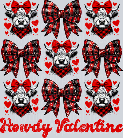 Howdy Valentine Highland Cow Coquette Style Combo Valentines Day Design