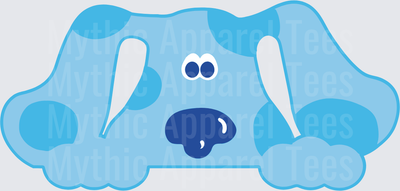 Blues Clues Blue Peeking Over Edge Cute Spotted Dog Face