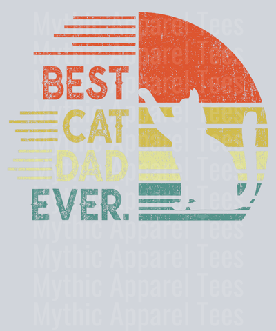 Best Cat Dad ever Retro style background DTF Dad Transfers