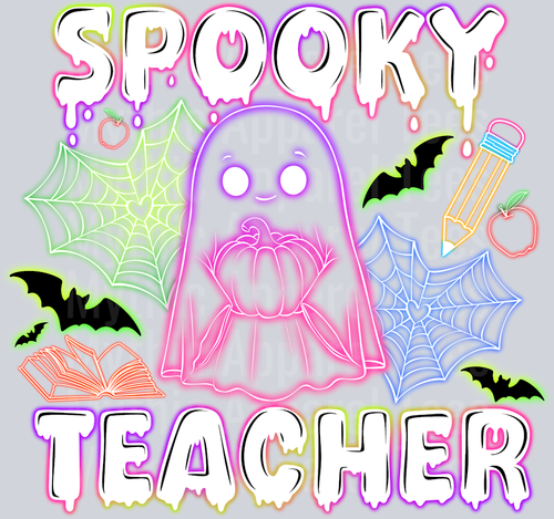 Spooky Teacher Neon Halloween