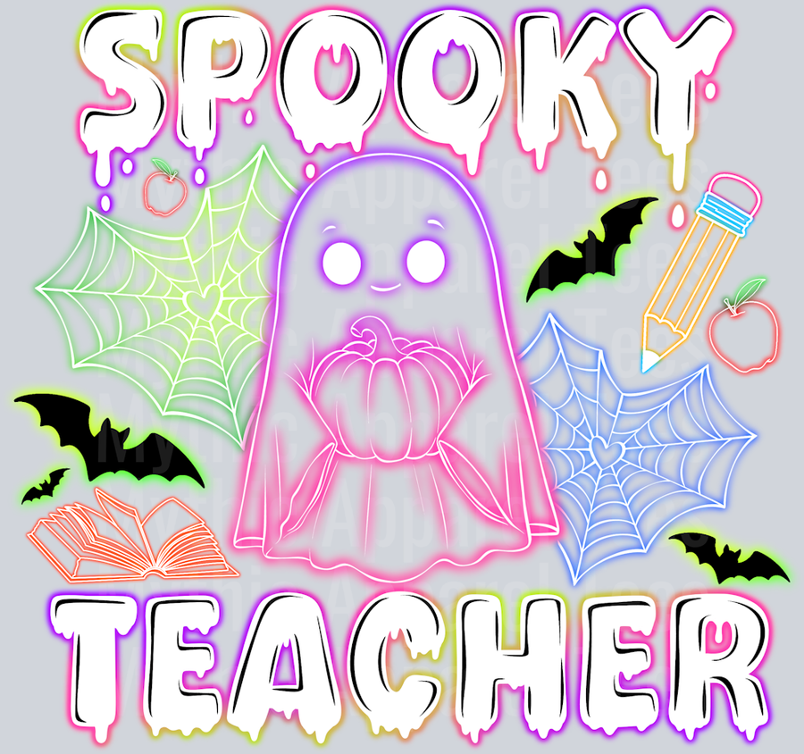 Spooky Teacher Neon Halloween