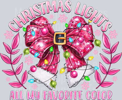 Christmas Lights all my favorite color Glitter Bow