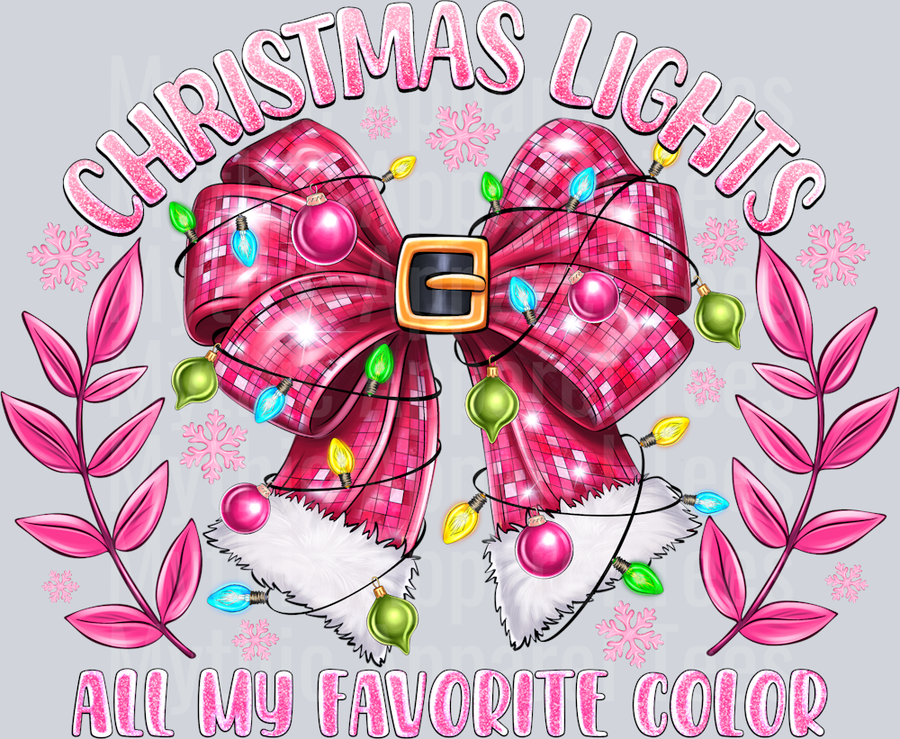 Christmas Lights all my favorite color Glitter Bow