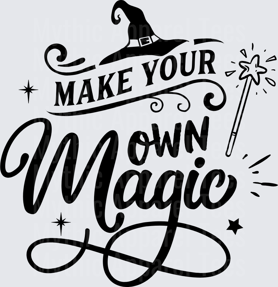 Make Your Own Magic Witch Hat and Wand Inspirational Quote Design