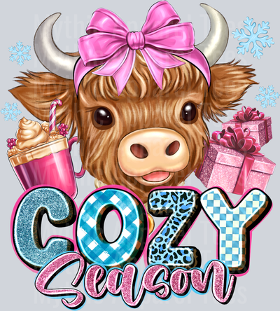 Cozy Season Cow Highland Cow Winter Season