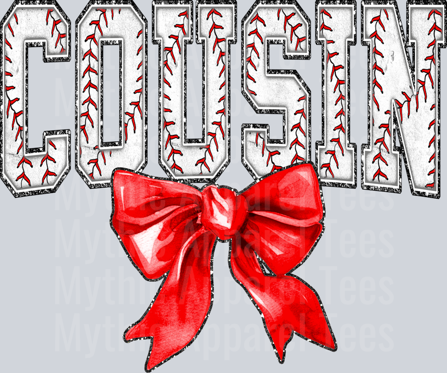 Baseball Cousin Bow School Spirit & Sports