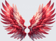 Angel Wings Red Crimson Ombre Feathered Spread Pair