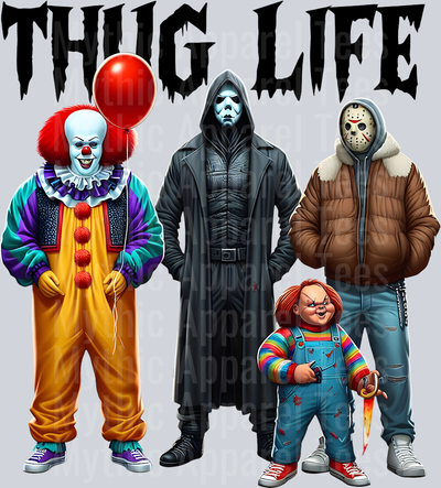 Chucky Pennywise Jason Michael Horror Movie Halloween DTF Thug Life Transfers