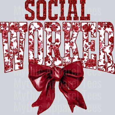 Maroon Toile Social Worker