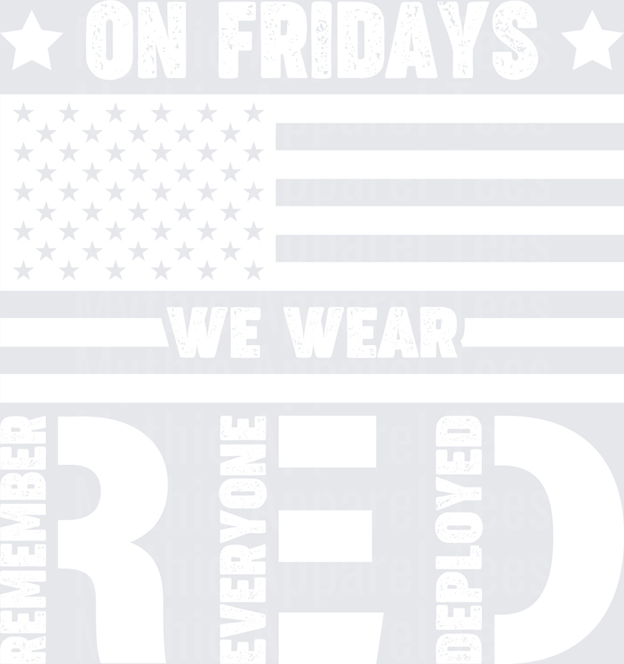 We Wear Red On Fridays Bold Military Support Patriotic Red Friday Graphic Design